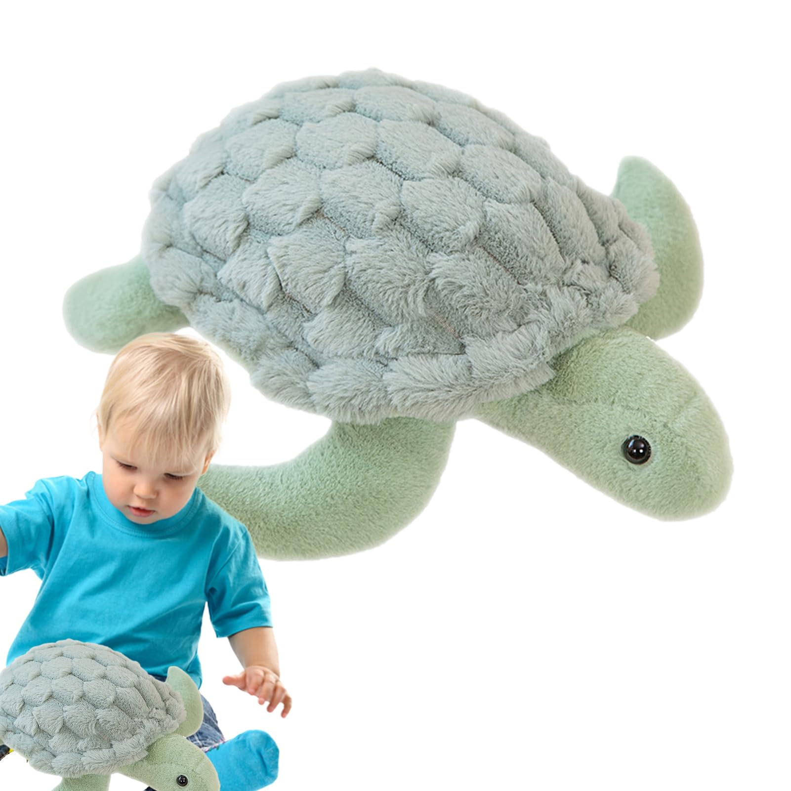 カメの形の緑色ぬいぐるみ 新品 タグ付き ぷてぃまりん！ぱすてる 緑色のカメ型ぬいぐるみ